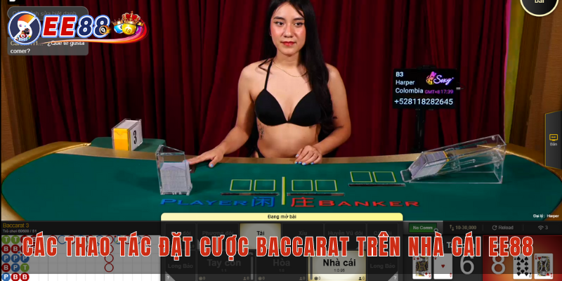 Các thao tác đặt cược Baccarat trên nhà cái EE88